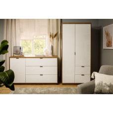 Kumode FORN SZF2D2S, ozols delano/balts glancēts